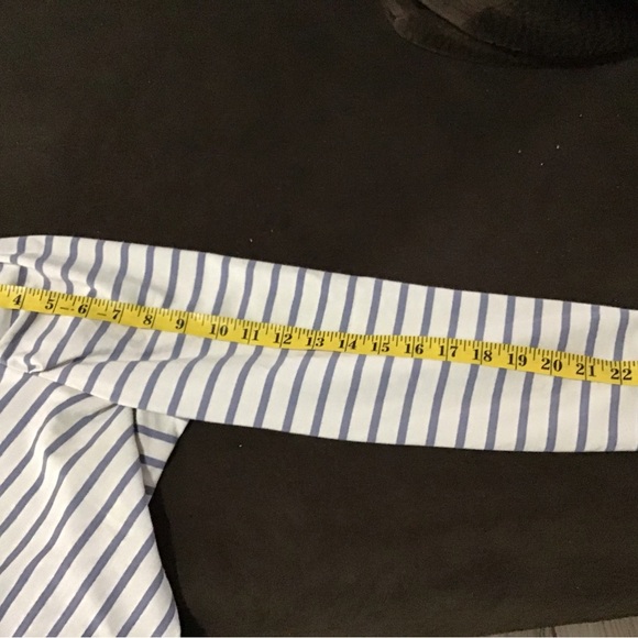 NWT BODEN Women’s Top Sz 14 Puff Shoulder Sleeve Blue White Striped 100%Cotton. - Picture 7 of 9